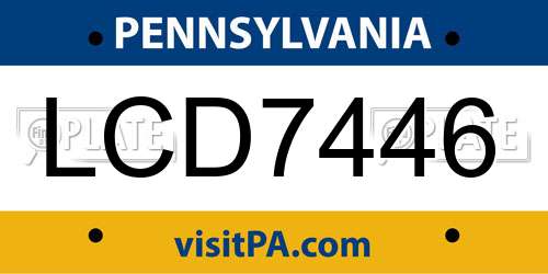 LCD7446 Pennsylvania License Plate