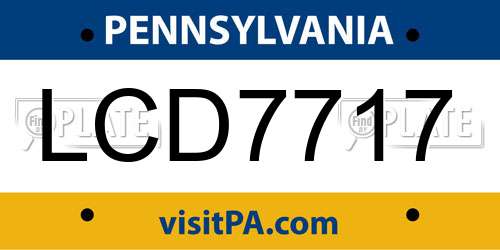 LCD7717 Pennsylvania License Plate