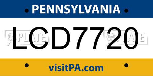 LCD7720 Pennsylvania License Plate