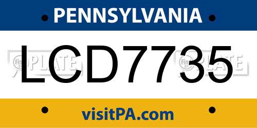 LCD7735 Pennsylvania License Plate
