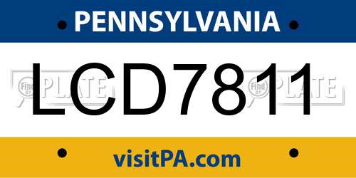 LCD7811 Pennsylvania License Plate