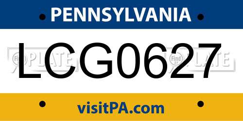 LCG0627 Pennsylvania License Plate