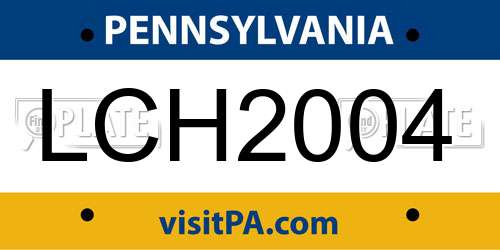 LCH2004 Pennsylvania License Plate