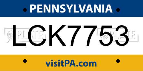 LCK7753 Pennsylvania License Plate