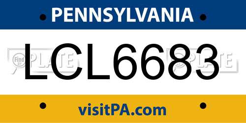 LCL6683 Pennsylvania License Plate