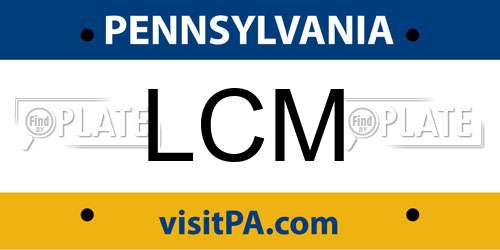 LCM Pennsylvania License Plate