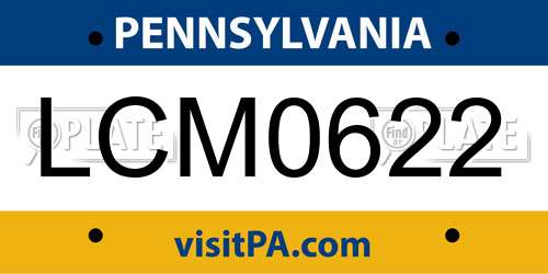 LCM0622 Pennsylvania License Plate