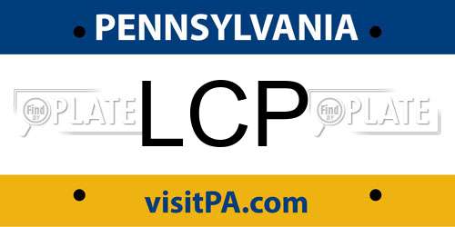 LCP Pennsylvania License Plate