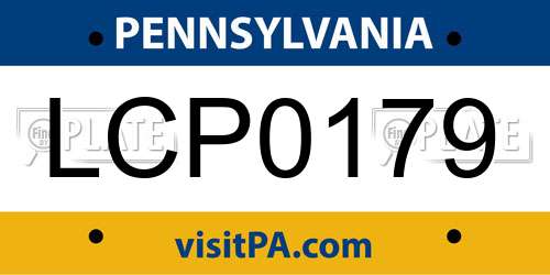 LCP0179 Pennsylvania License Plate