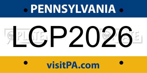 LCP2026 Pennsylvania License Plate