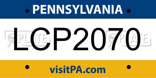 LCP2070 Pennsylvania License Plate