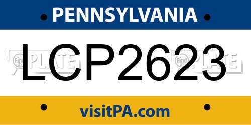 LCP2623 Pennsylvania License Plate