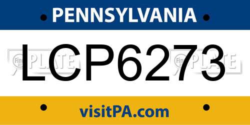 LCP6273 Pennsylvania License Plate
