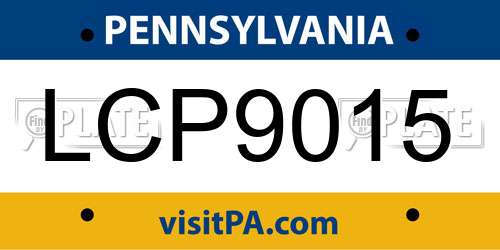 LCP9015 Pennsylvania License Plate