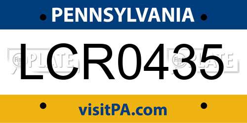 LCR0435 Pennsylvania License Plate