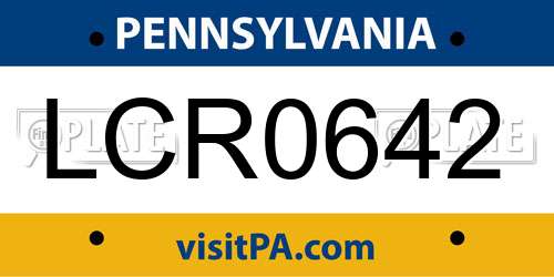 LCR0642 Pennsylvania License Plate