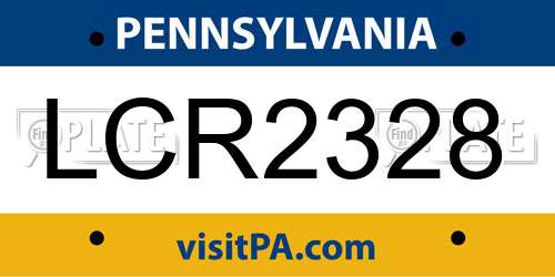 LCR2328 Pennsylvania License Plate