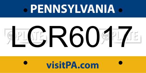 LCR6017 Pennsylvania License Plate