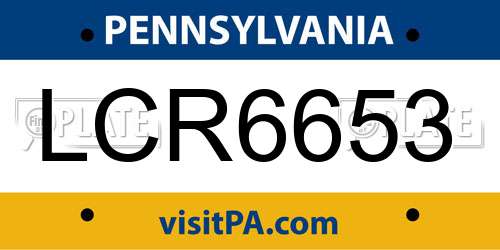 LCR6653 Pennsylvania License Plate