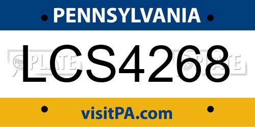 LCS4268 Pennsylvania License Plate