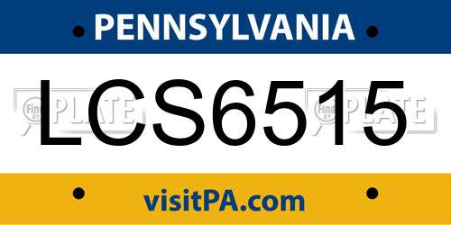 LCS6515 Pennsylvania License Plate