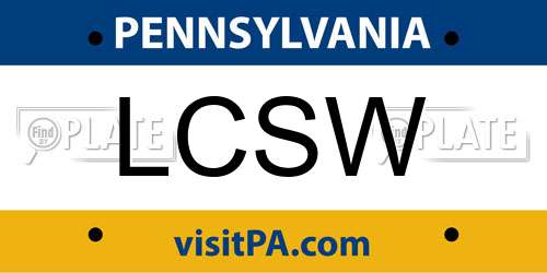 LCSW Pennsylvania License Plate