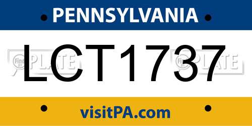 LCT1737 Pennsylvania License Plate