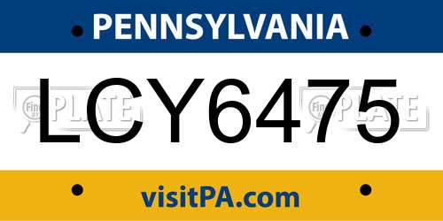 LCY6475 Pennsylvania License Plate