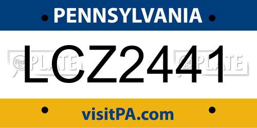 LCZ2441 Pennsylvania License Plate