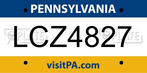 LCZ4827 Pennsylvania License Plate