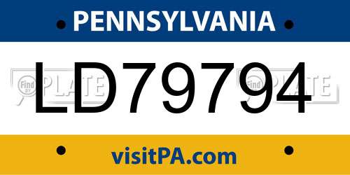 LD79794 Pennsylvania License Plate