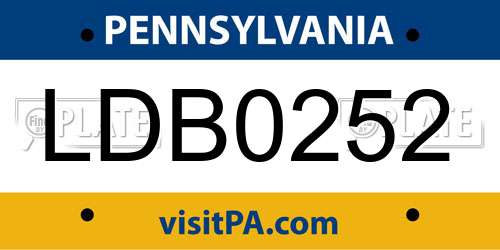 LDB0252 Pennsylvania License Plate