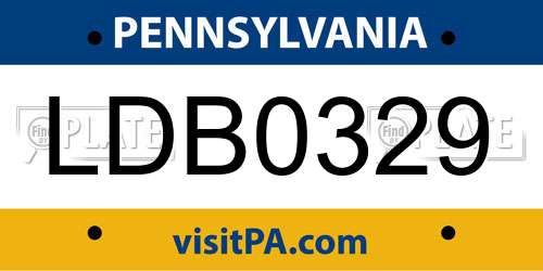 LDB0329 Pennsylvania License Plate