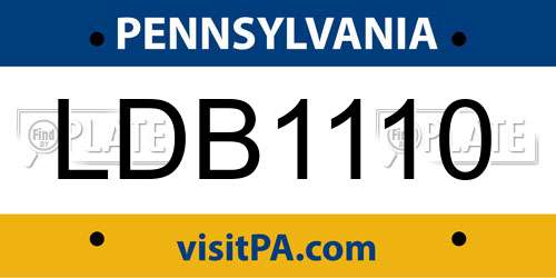 LDB1110 Pennsylvania License Plate