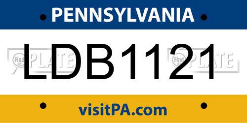 LDB1121 Pennsylvania License Plate