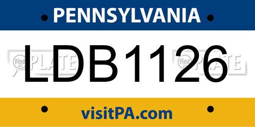LDB1126 Pennsylvania License Plate