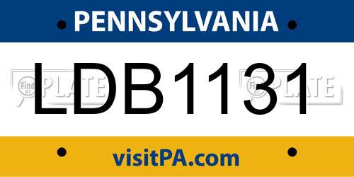 LDB1131 Pennsylvania License Plate