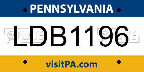 LDB1196 Pennsylvania License Plate