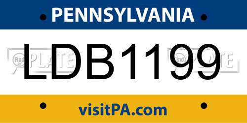 LDB1199 Pennsylvania License Plate