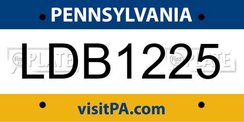 LDB1225 Pennsylvania License Plate