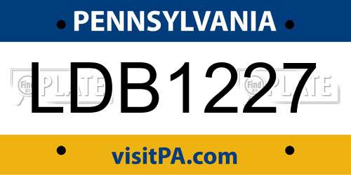 LDB1227 Pennsylvania License Plate