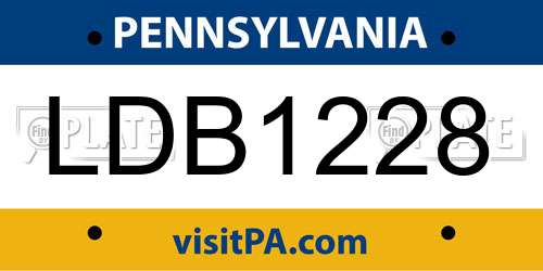 LDB1228 Pennsylvania License Plate