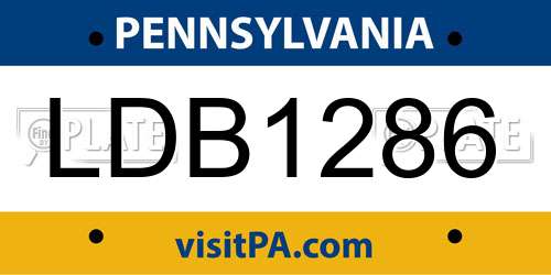 LDB1286 Pennsylvania License Plate