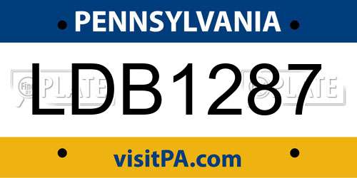 LDB1287 Pennsylvania License Plate