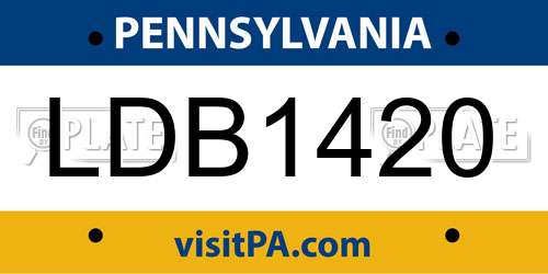 LDB1420 Pennsylvania License Plate