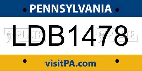 LDB1478 Pennsylvania License Plate