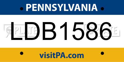 LDB1586 Pennsylvania License Plate