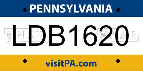 LDB1620 Pennsylvania License Plate