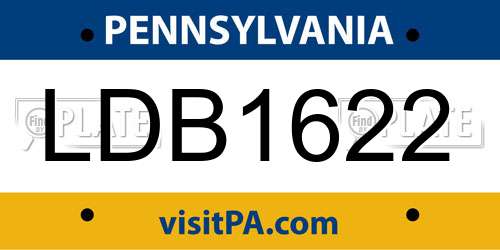 LDB1622 Pennsylvania License Plate