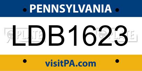 LDB1623 Pennsylvania License Plate
